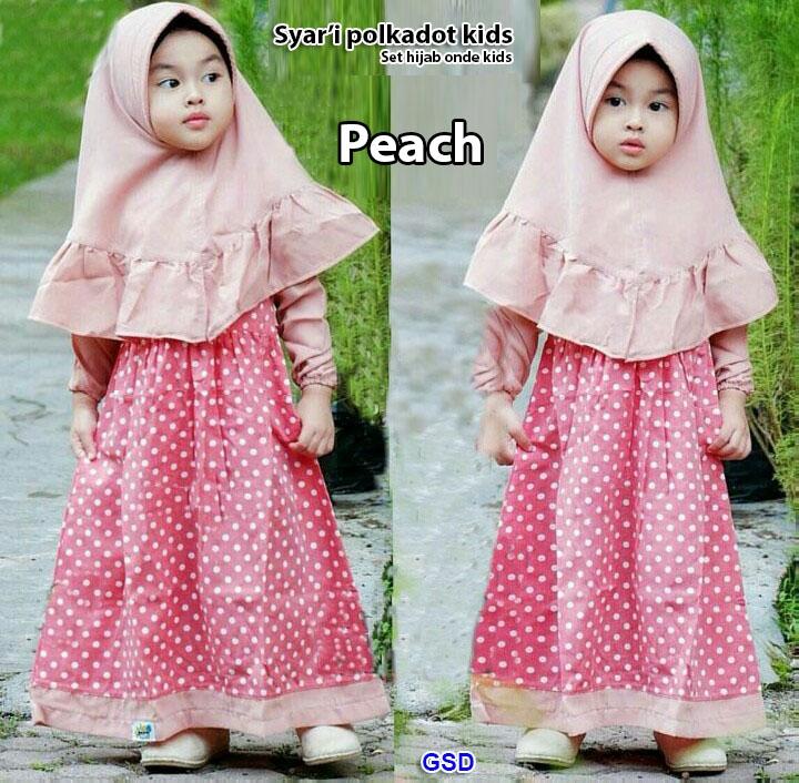 GSD- Baju Muslim Anak / Gamis Anak / Baju Anak Cewek / Hijab Anak / Set Hijab Onde Kids