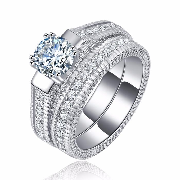 Cincin Berlian Lapis Emas Putih (Perhiasan, Kalung, Gelang) - BR083
