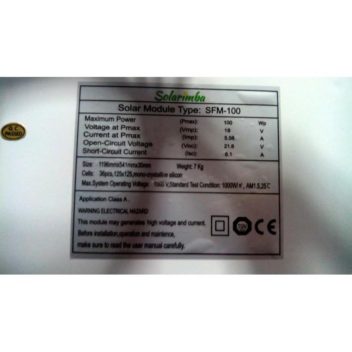 Promo Rhamadan Solar Cell / Panel Surya / Mono Solarimba 100 Wp (Watt Peak) PROMO