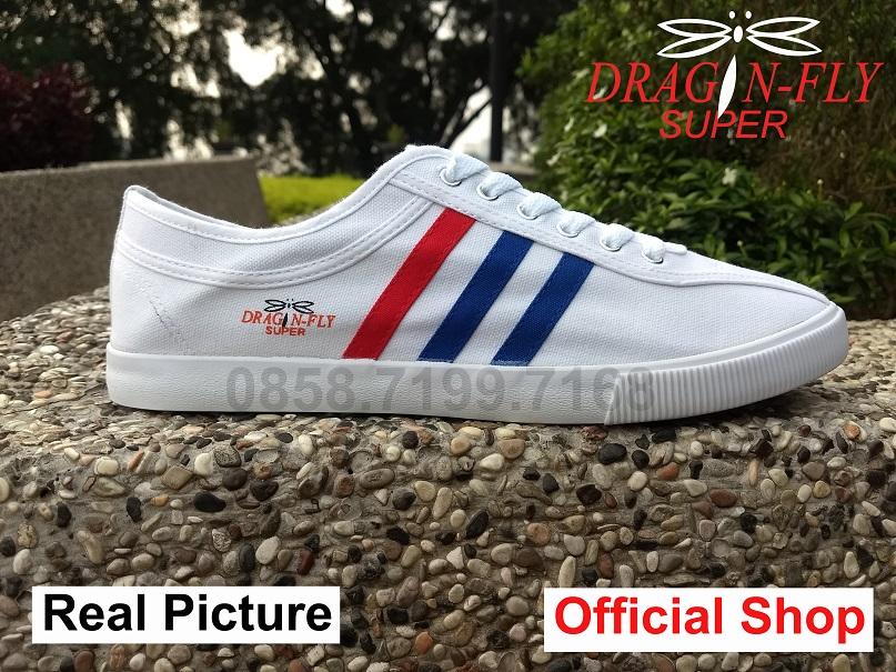 Sepatu Dragonfly Capung Legendaris Vintage White Canvas Sneakers Sport Import Original Not Kodachi Neo Dragonfly Super White