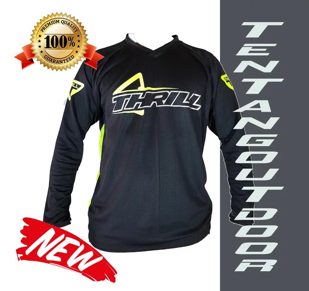 PREMIUM Jersey Downhill Cross Sepeda DH THRILL Baju Kaos F003 MTB Motor Touring BMX - Jersey Sepeda MTB
