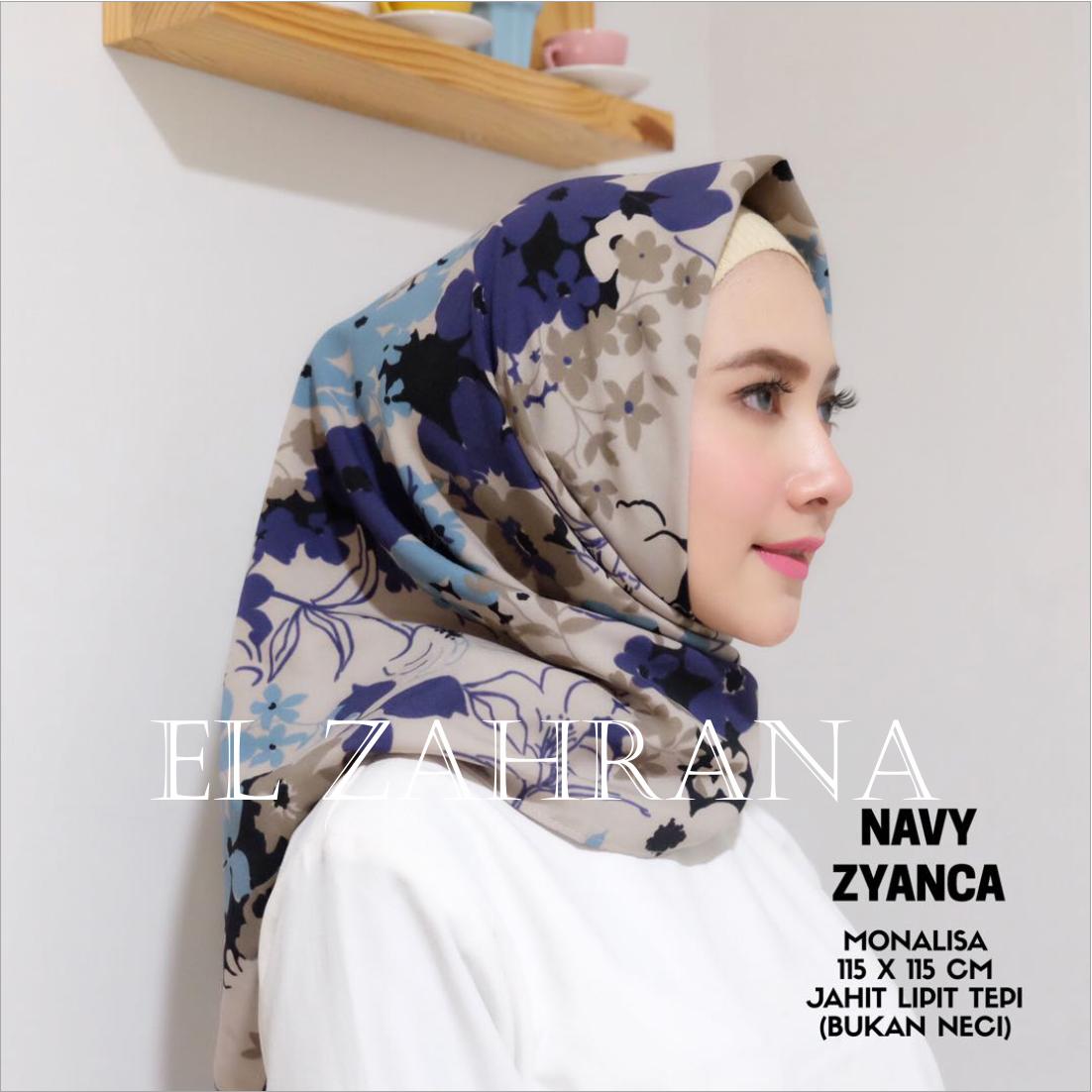 El Zahrana Hijab - Kerudung Segi Empat - Jilbab Motif Premium - Hijab Segi Empat - Jilbab Segi Empat -  Monalisa