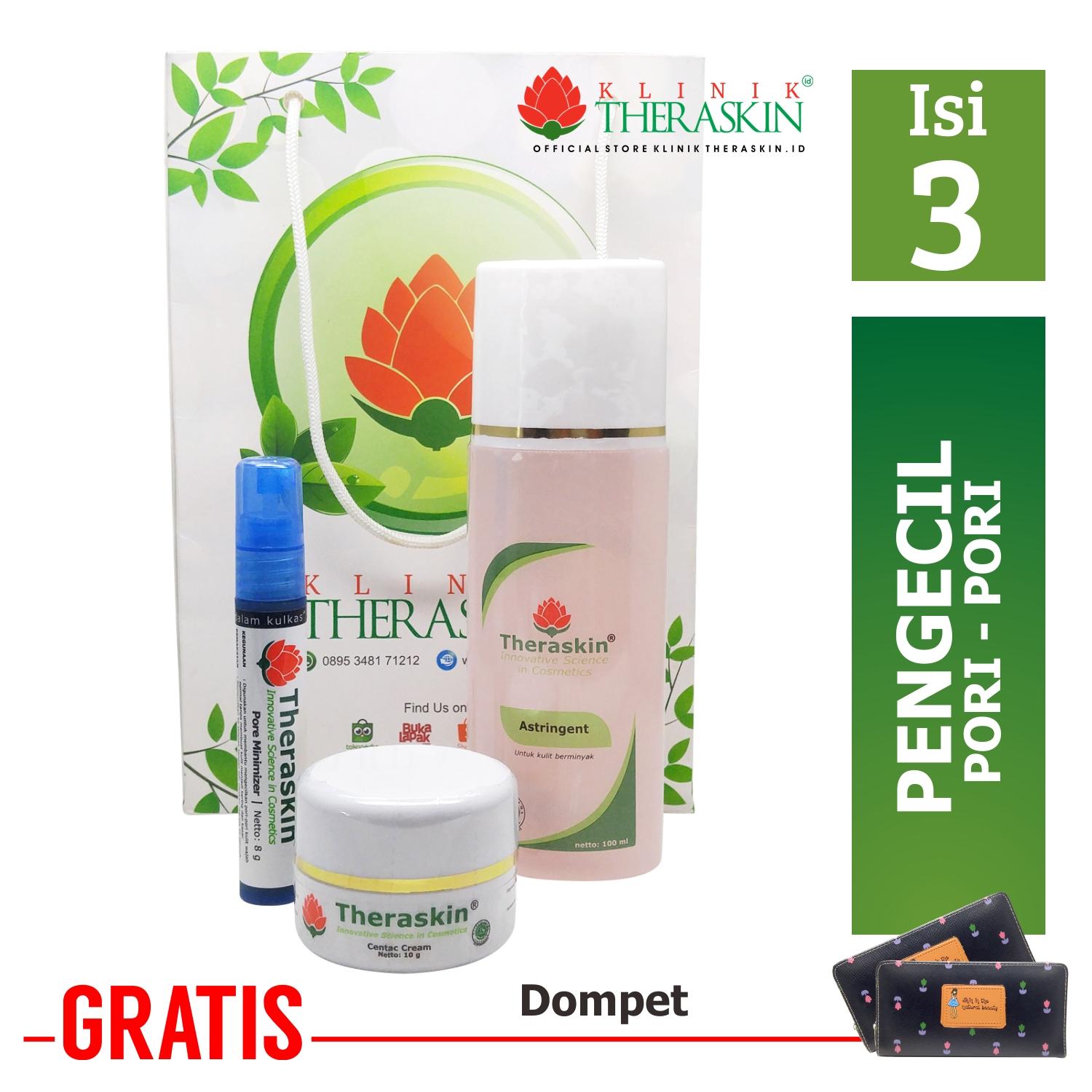 Pengecil Pori Pori Theraskin / Theraskin 3in1 Untuk Mengecilkan Pori - Pori dan Menghaluskan Kulit + Gratis Dompet
