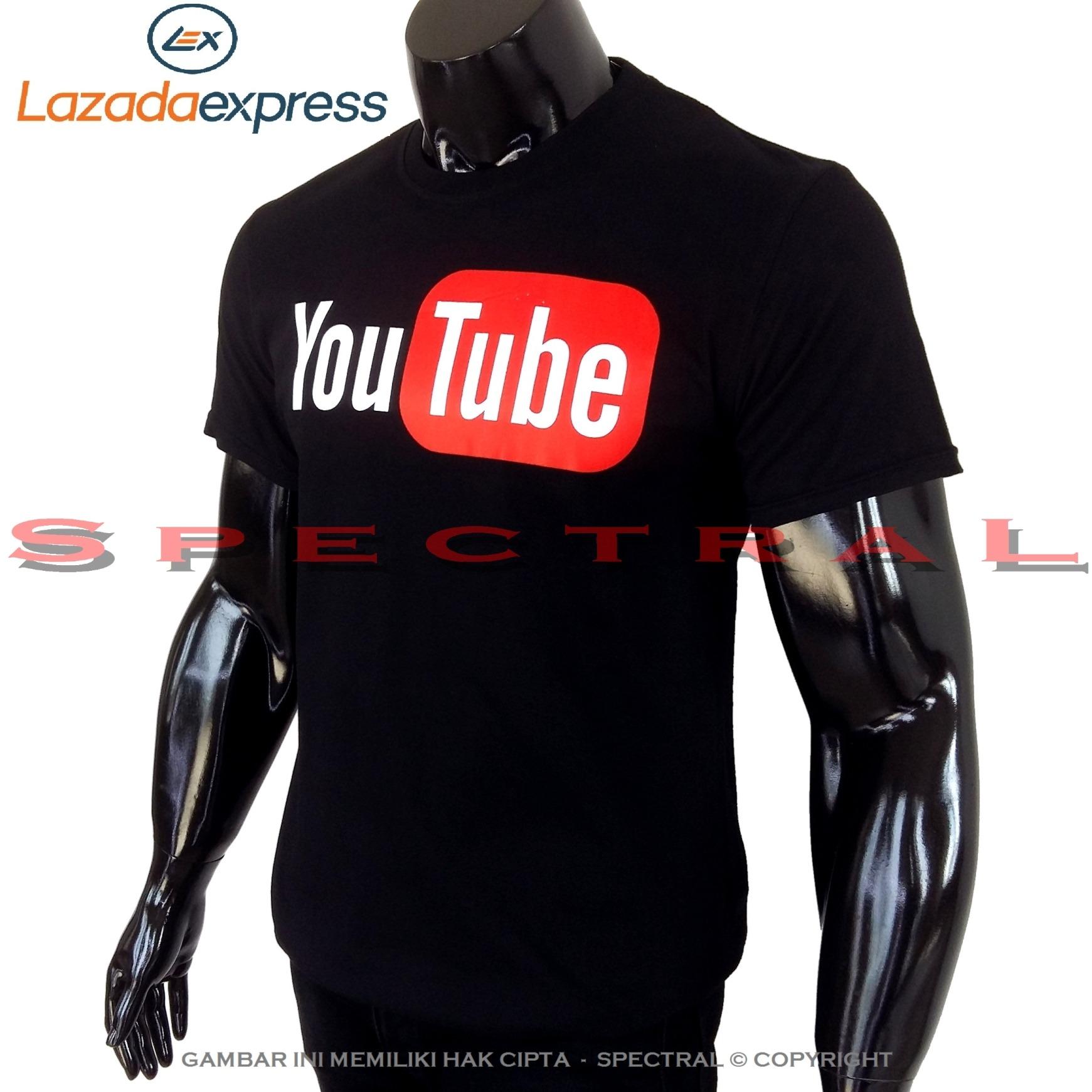 Spectral – YOUTUBE 100% Soft Cotton Combed 30s Kaos Distro Fashion T-Shirt Atasan Oblong Baju Pakaian Polos Shirt Pria Wanita Cewe Cowo Lengan Murah Bagus Keren Jaman Kekinian Jakarta Bandung Tumblr Hitam Gambar Tulisan Video Streaming You Tube Trending