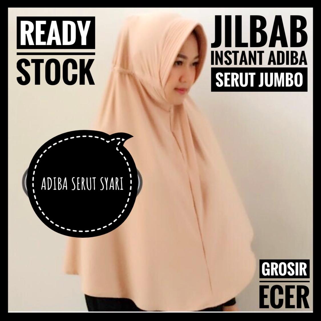 JILBAB ADIBA SERUT JOKOWI JUMBO / HIJAB INSTAN SERUT SYARI'I