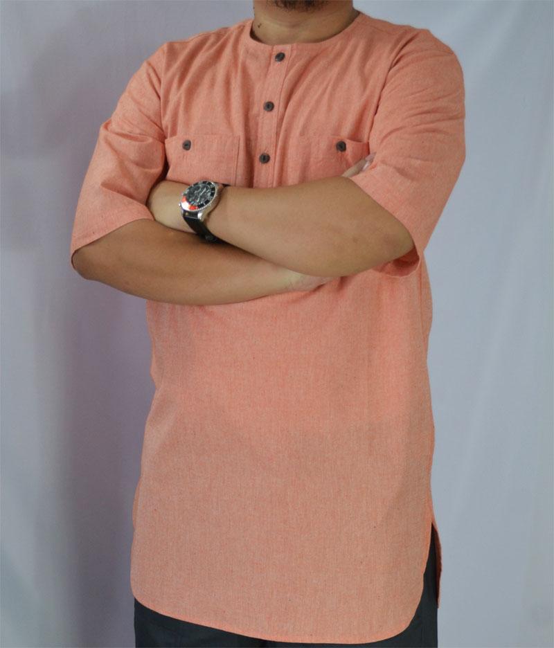 Baju Muslim Kurta Koko Gamis Elegan Ahsanta Coral Unik