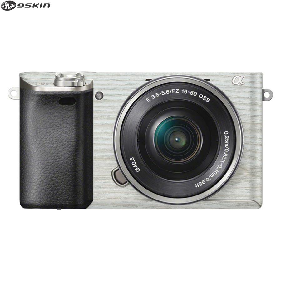 9Skin - Premium Skin Protector untuk Kamera Mirrorless Sony A6000 - Tekstur Wood - Putih