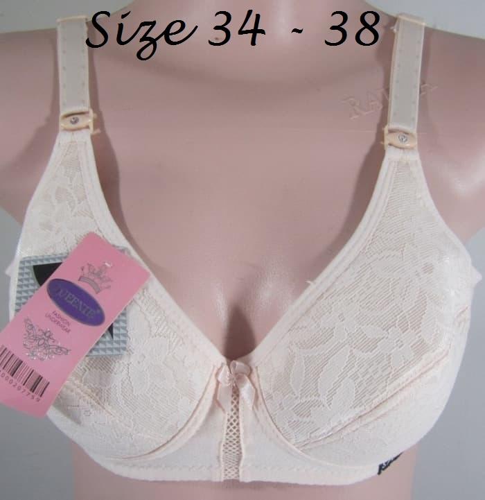 Bra / BH Sport Wanita Bahan Katun Tanpa Kawat Brukat Queenie by Barang Kece