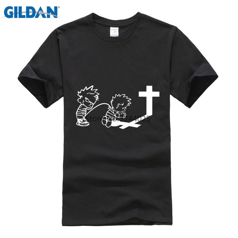 Gildan TEE SHIRT Pria Caroling Kaos Pria 3XL Calvin Kencing Di Calvin Berdoa Lucu T Shirt-Intl