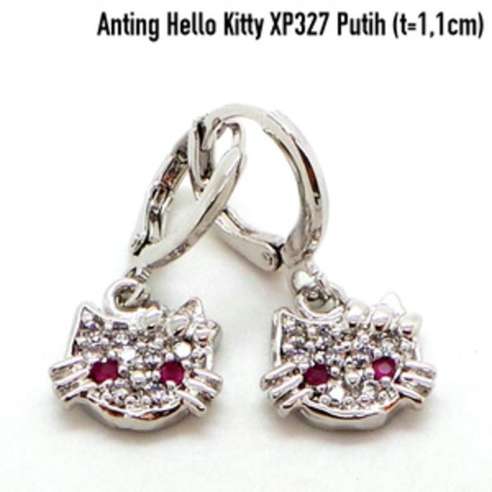 Anting Hello Kitty Perhiasan Lapis Emas Putih Aksesoris Wanita XP327P