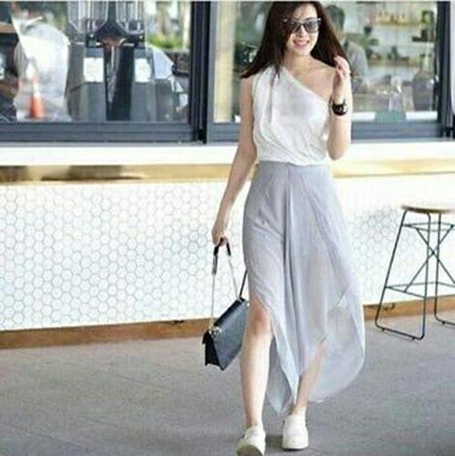 Ladies Fashion BARU Celana wanita Sifon Bahan Bagus Import / Celana Murah Korea brukat / Bawahan Wanita / celana Pendek / Short Pants Modis 3/4 7/8 RN (ccahe) - Abu Grey