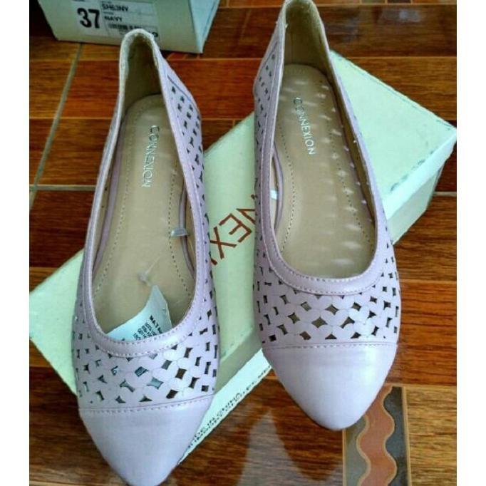 FLAT SHOES ORIGINAL BRAND CONNEXION SEPATU WANITA MATAHARI REALPICT KDLGFHJAS