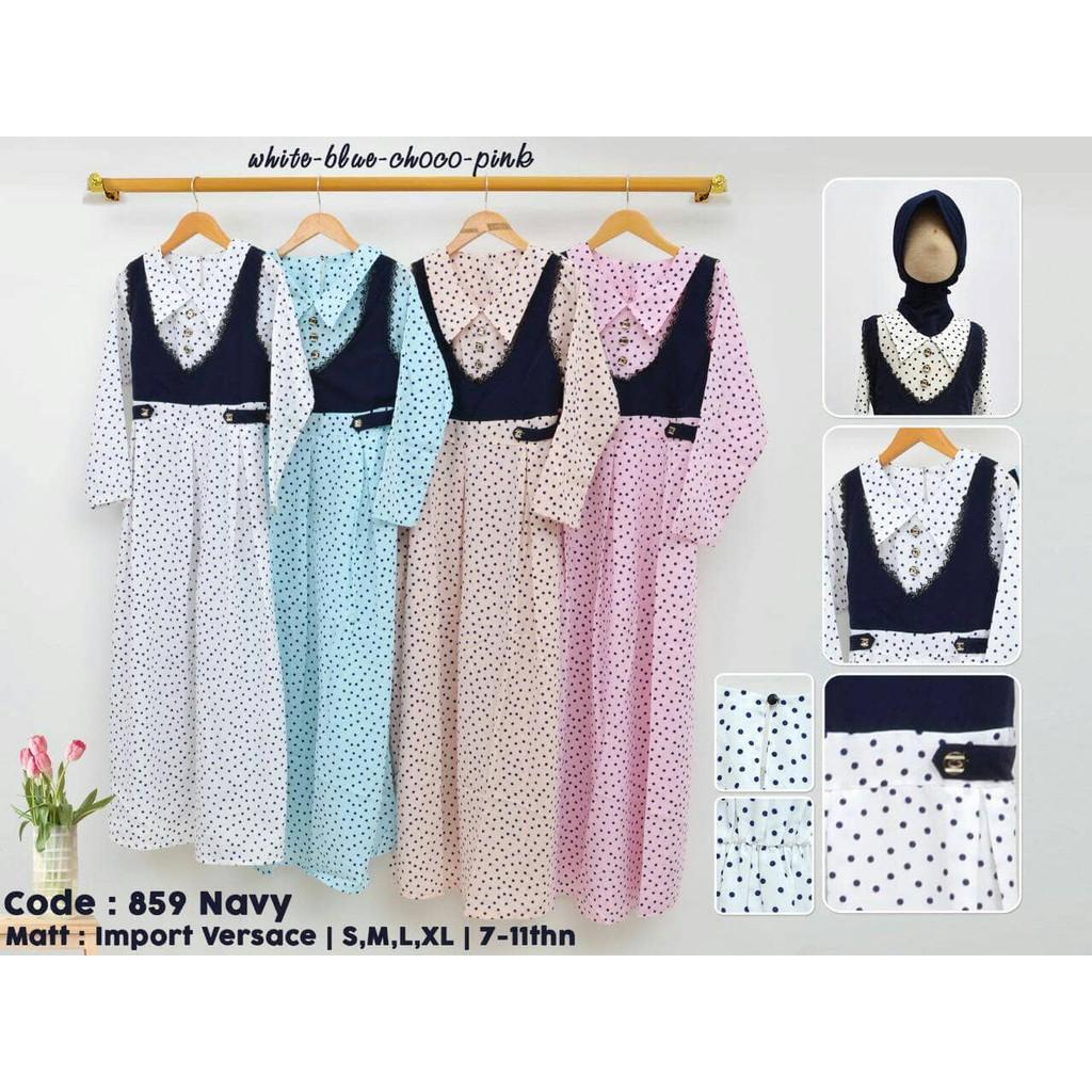 Baju Gamis Busana Anak Perempuan Muslim Dress Rompi S - XL Bhn Import