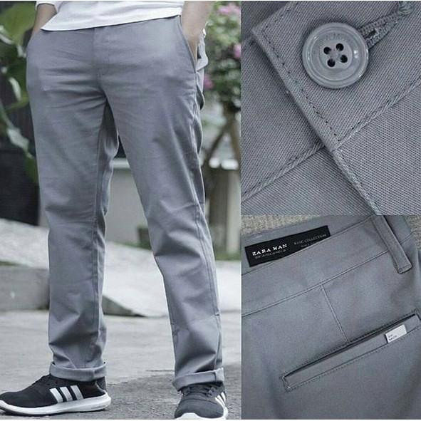 Chinos Pants ZARA MEN BASIC ORIGINAL / Celana Chino Pria ORI Branded - Jqhv8h