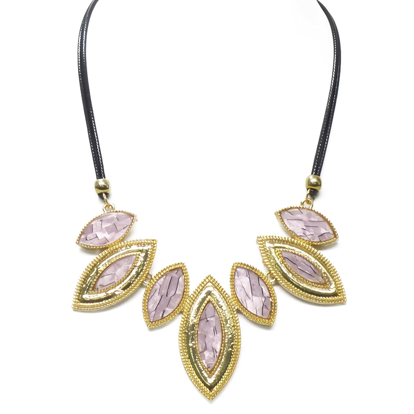 OFASHION Aksesoris Kalung CA 180314 K009 Necklace Fashion Xuping Jewelry Hitam Pink .