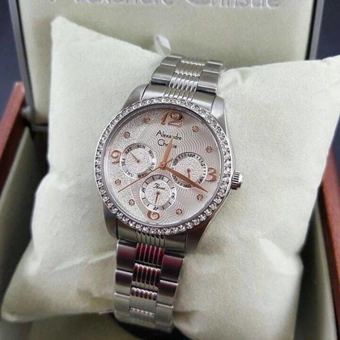 PROMO TERBATAS!!! Jam Tangan Alexandre Christie Wanita AC 2529 Silver Original Terbaru Murah