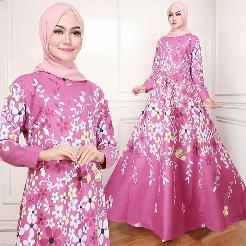 BajuReady 1104 PAKAIAN DEWASA MURAH MAXI GAMIS WANITA DEWASA MODIS TERBARU MURAH TERBARU BAJU PESTA BUSANA TRENDY WARNA PINK GREY MURAH GROSIR KEKINIAN BAHAN KATUN JEPANG