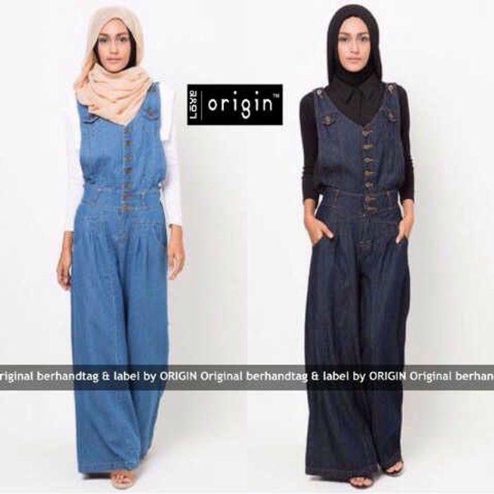 Harga Promo Set Jumpsuit Denim Celana Kulot 2 Warna (set Hermes Jeans Vl) Agessy