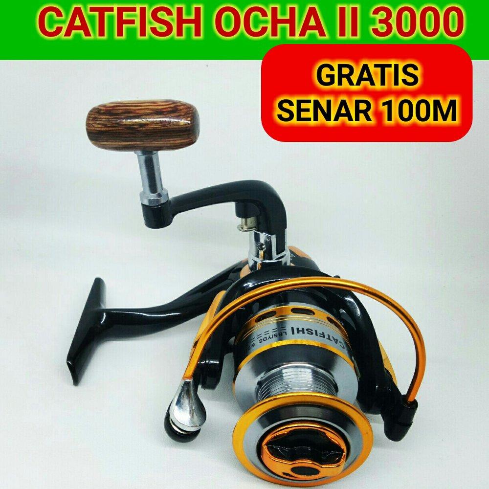 REEL CATFISH OCHA II 3000 10BB BLACK SILVER - FREE SENAR - REEL PANCING 3000 SERIES di lapak Andree Fishing or BFG andree_alivio