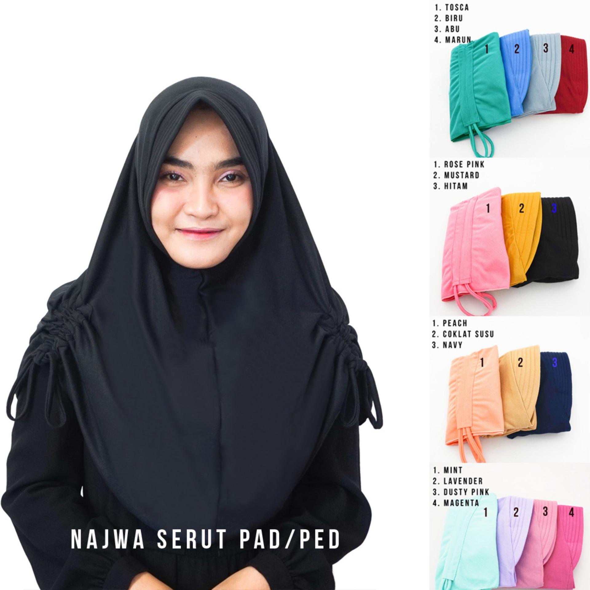 Hijab Najwa PAD/PED Serut Jilbab Instan Kerudung Khimar Instan