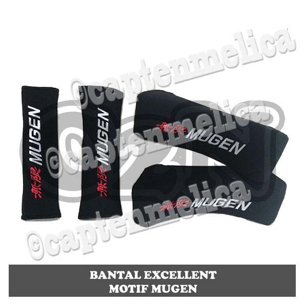 4 in 1 Bantal Mobil Mugen Hitam Aksesoris Mobil Sarung Seat Belt Tempat Tissue Kepala Leher Jok Kursi Asesoris Mobil Avanza Xpander Calya Innova Gran Max Pick Up Brio Satya Sigra Xenia Rush Carry Ertiga HR-V Ayla Terios Agya Ignis Mobilio APV