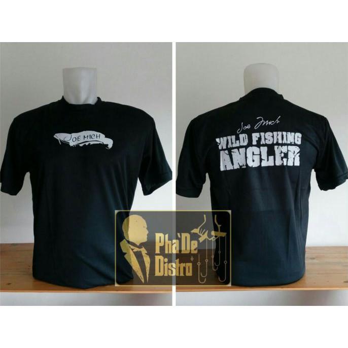 Kaos Wild Angler Toman Hitam Design Putih - Pancingqsad