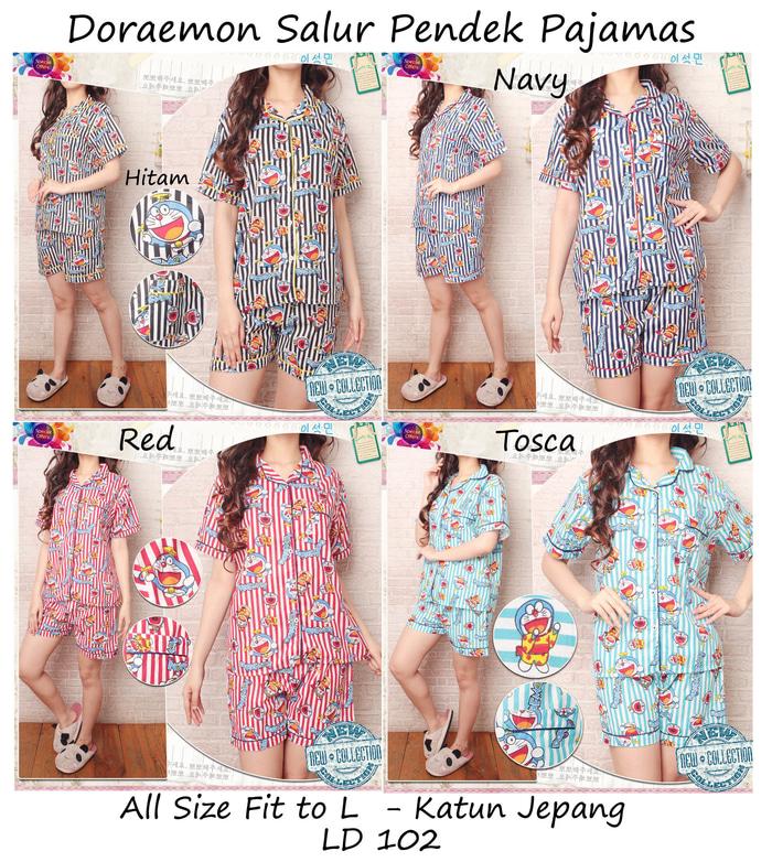 PP DORAEMON SALUR PIYAMA CELANA PENDEK PAKAIAN TIDUR BAJU TIDUR PAJAMA