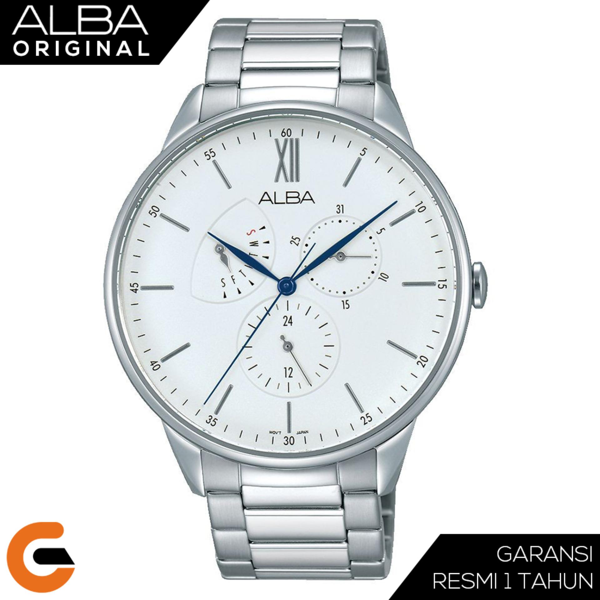 ALBA Chronograph Jam Tangan Pria Tali Stainless Steel Quartz Movement AZ800 Series