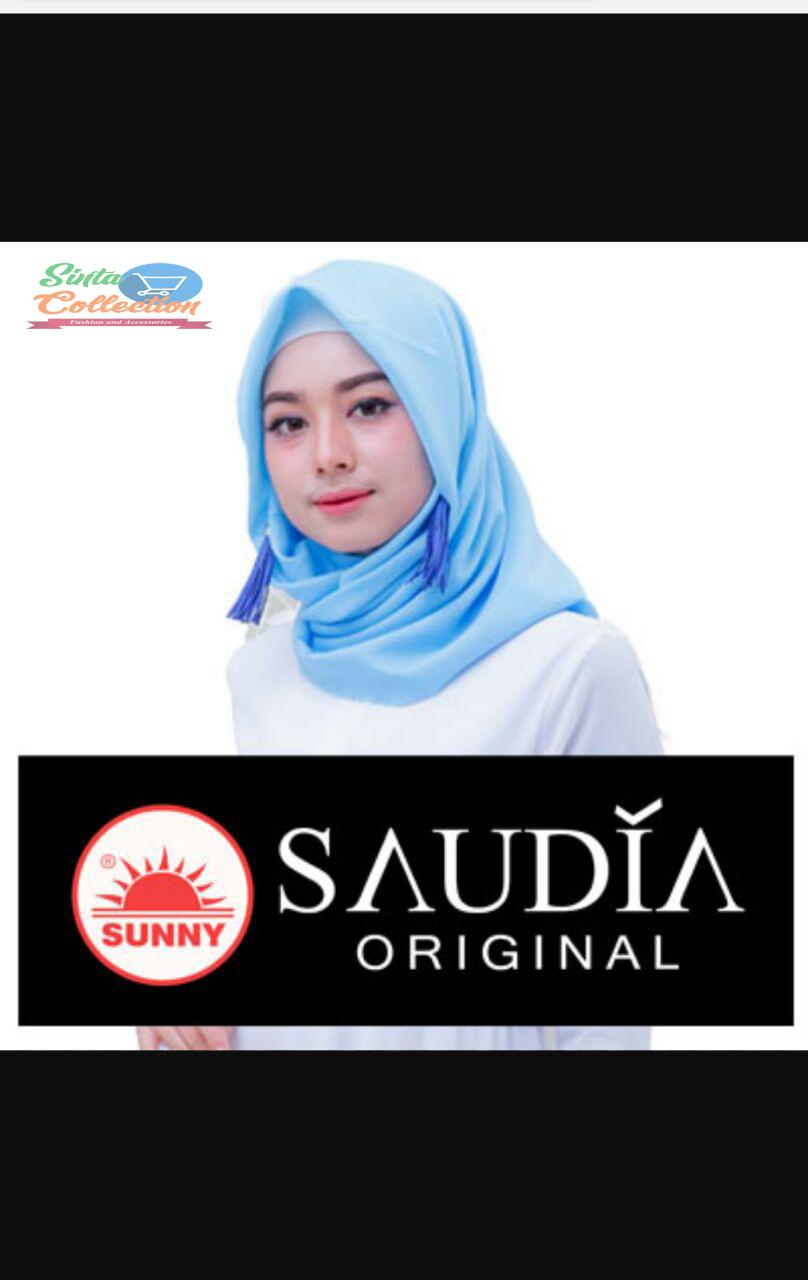 Hijab/ / Jilbab / Kerudung segi empat Saudia By Sunny Original polos wang_olshop