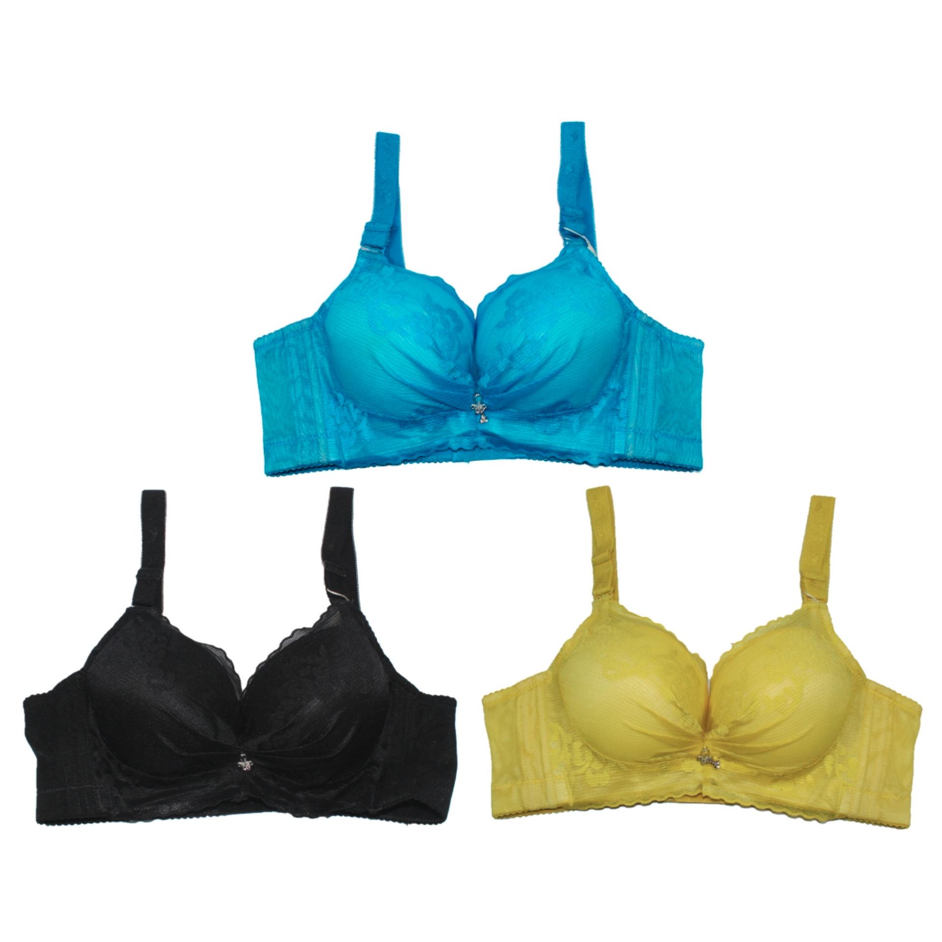WEITECH BRA DENGAN BUSA DAN KAWAT MOTIF BROKAT 5089 3 PCS