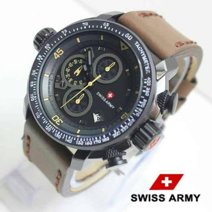 Jam tangan pria/Jam tangan wanita/Jam tangan couple/Jam tangan pria anti air/Jam tangan casio/Jam tangan wanita anti air/Jam tangan pria casio Jam Tangan Pria Swiss Army - Hitam