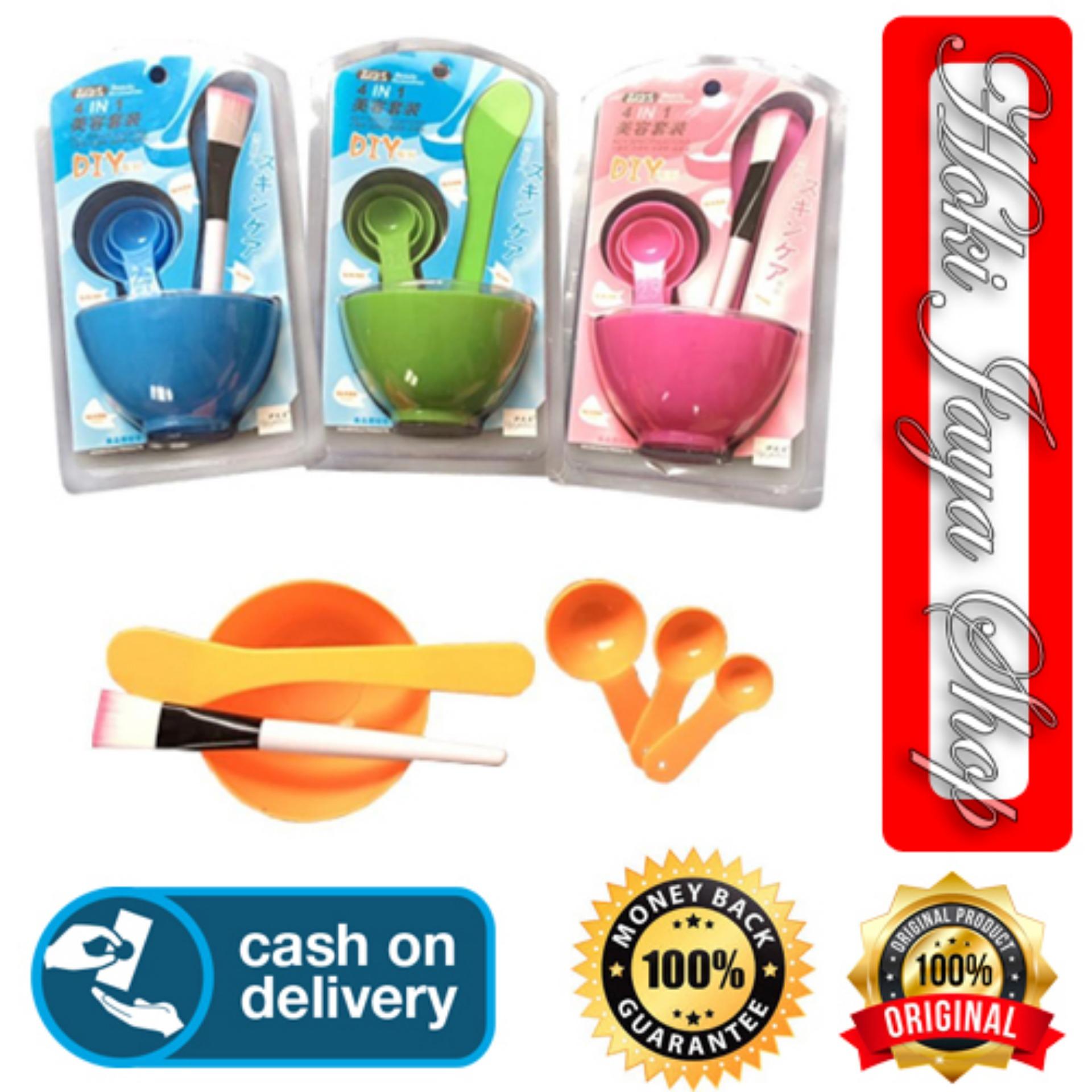 HOKI COD - Mangkok Masker set 4 in 1 - Tempat Masker - Peralatan Masker Set - Multi Colour - 1 Pcs - Masker Hanasui Naturgo