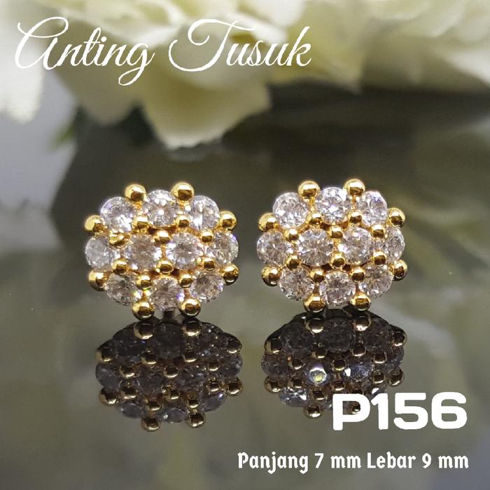 P156 Anting Giwang Berlian Mewah - Perhiasan Imitasi Xuping Lapis Emas