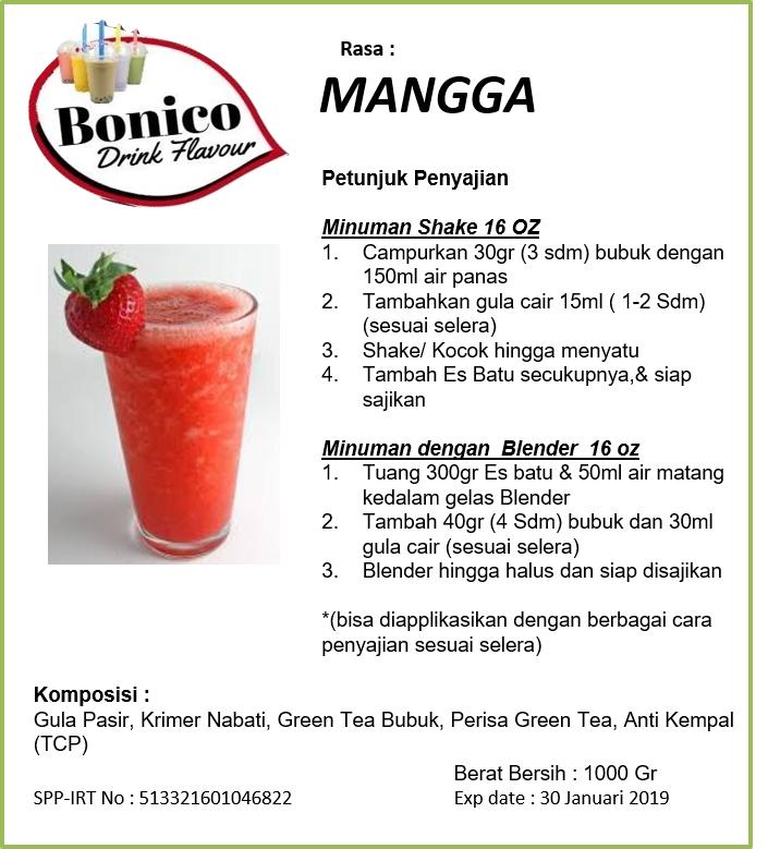 BONICO STRAWBERRY Powder 500gr Bubuk Minuman Drink Flavor Powder ice blend milk shake STRAWBERY