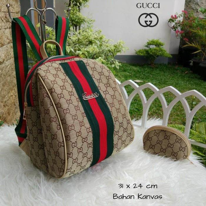 Tas Wanita Ransel Gucci Keren Lagi Hits Hotlist Kanvas Backpack