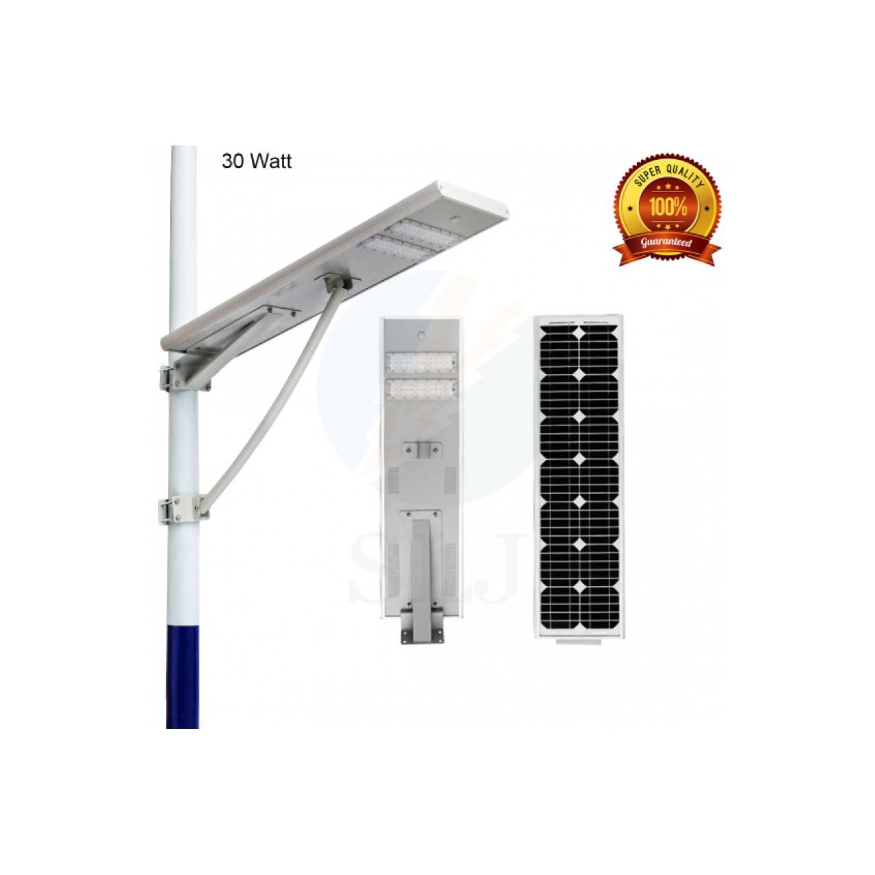 Lampu jalan Led solar cell all in one 30watt / lampu pju solar panel