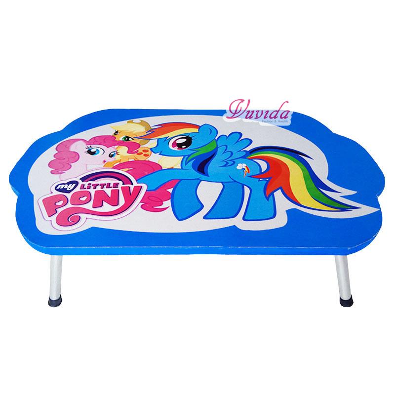 Meja Belajar Anak Karakter motif PONY biru / meja belajar anak lipat / meja belajar anak kayu / meja belajar anak murah