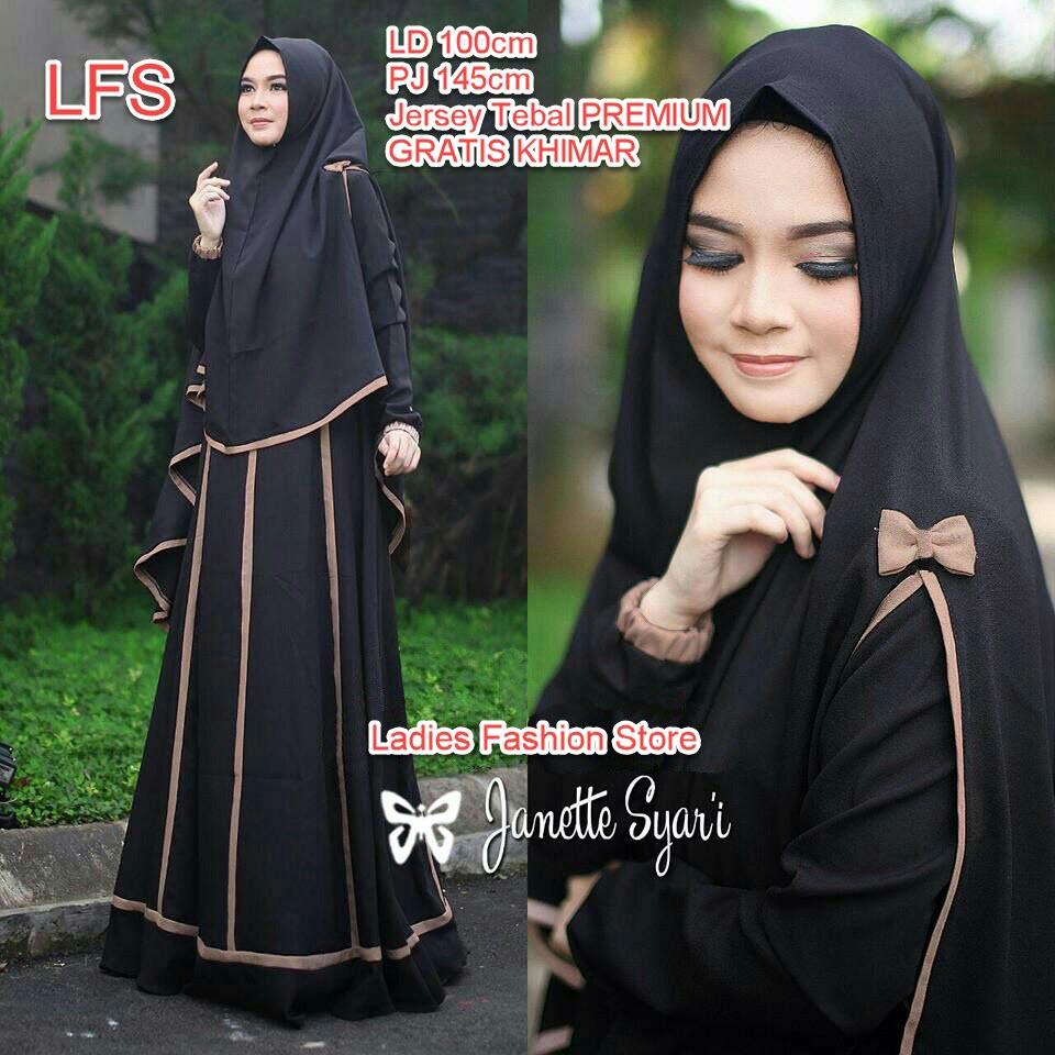 LFS TERLARIS Gamis Panjang Bahan Premium GRATIS KERUDUNG sesuai GAMBAR / Gamis Wanita / Gamis Syari / Syari Simple Elegant / Baju Muslim Wanita / Dress Cewek / Gamis Lebaran 2018 (nettaja) SS - Hitam D2C