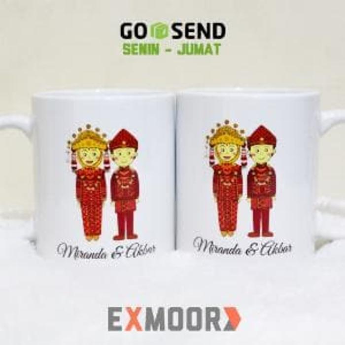 Kado Pernikahan Adat Palembang Mug Couple Pengantin Palembang Murah