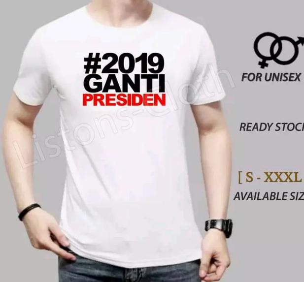 Kaos 2019 Ganti Presiden Putih