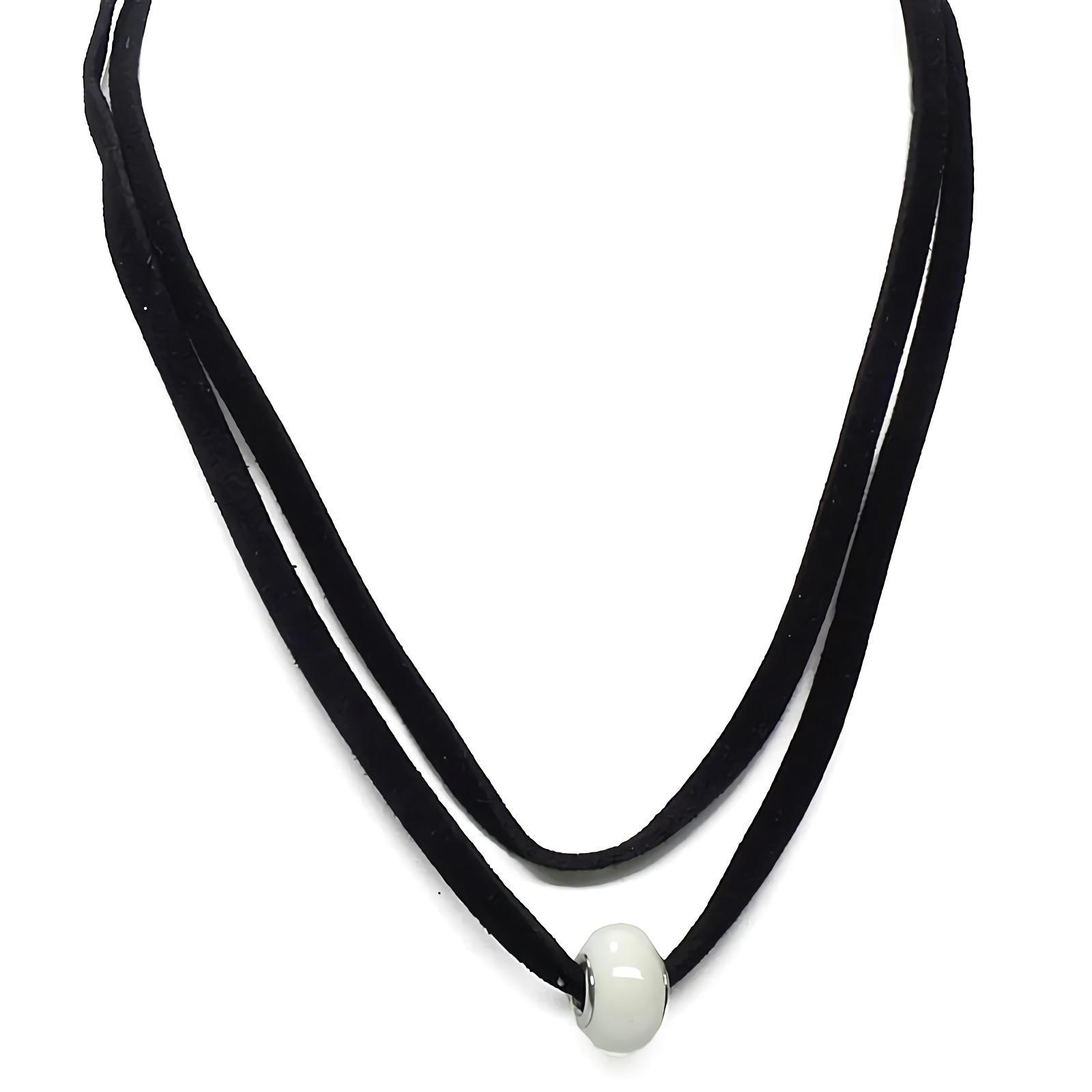 OFASHION Aksesoris Kalung CA-180314-K008 Necklace Fashion Xuping Jewelry Hitam Putih