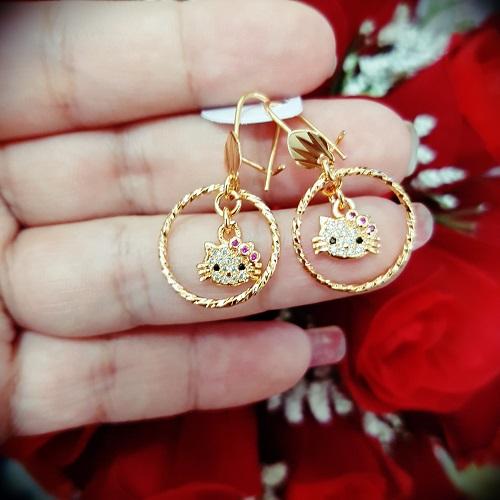 anting kitty cantik bulat xuping gold