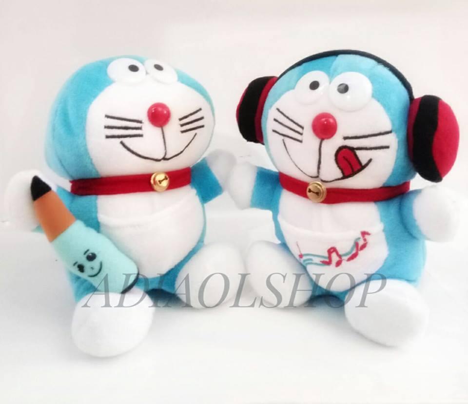 Combo Paket Hemat 2 pcs Boneka Doraemon kain Yelvo Import Ukuran 20 cm - Biru