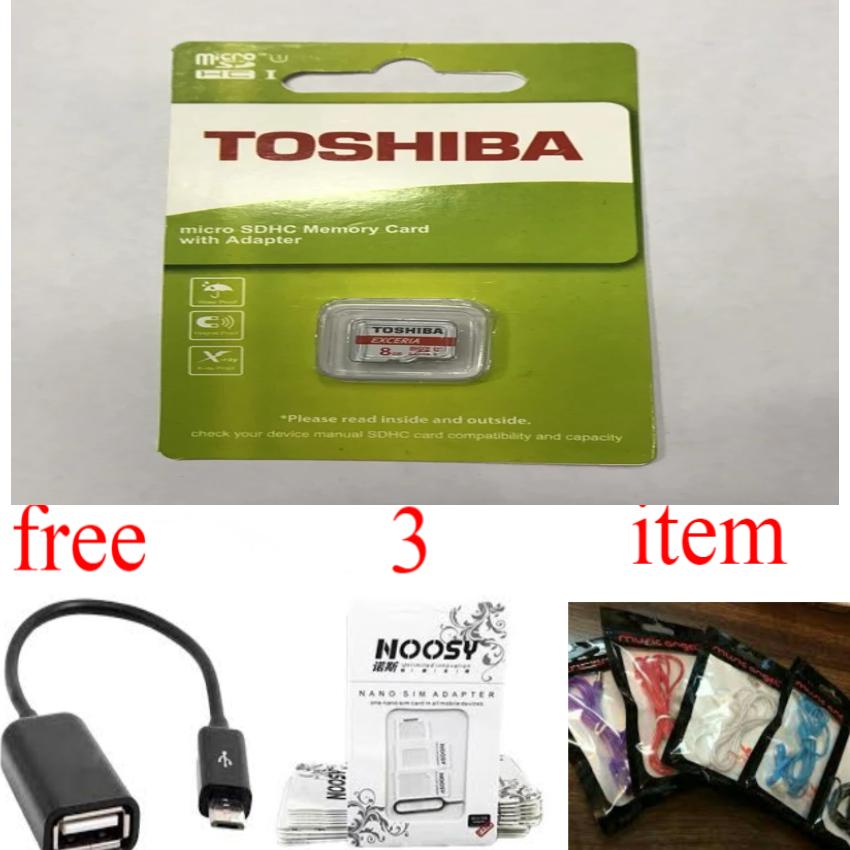 Memory Card Toshiba 8 GB Free OTG Connect Kit+Nossy Pembuka Kartu+Hansfree Music Angel