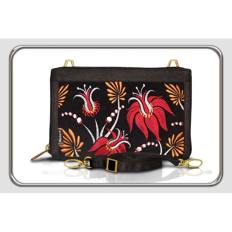 Pusat Tas Etnik / Tas Wanita Murah / Dompet Wanita / Dompet Murah / Selempang Wanita / Tas Selempang / Dompet Etnik / Dompet Organizer / Dompet Flat / Flat Wallet / Wallet / Slingbag / Sling Bag / Dompet Selempang / Flat Midili Makara Pure Beauty Hitam