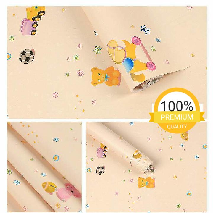 Grosir murah wallpaper sticker dinding kamar ruang indah bagus cantik lucu kartun anak mobil bola panda