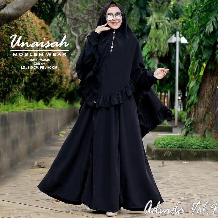 Baju Original BC ADINDA SYAR’I Maxi Dress Muslim Modern Panjang Hijab Fashion Wanita Gamis Termurah 2018