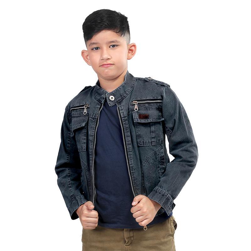 Inficlo SHI 335 Jaket Anak Laki Laki - bahan canvas - Murah & berkualitas (abu)