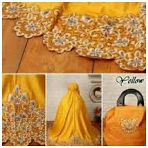 Gamis Syari Mukena Murah / Mukenah Motif Cantik / Mukena Tulip Kuning Terbaru