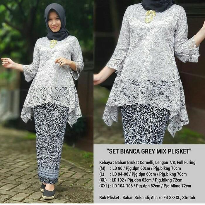 Kebaya Modern Brukat Rinjani Full Puring Rok Plisket Ragam Pilihan